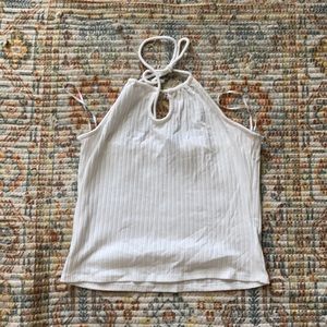 Divided keyhole halter top